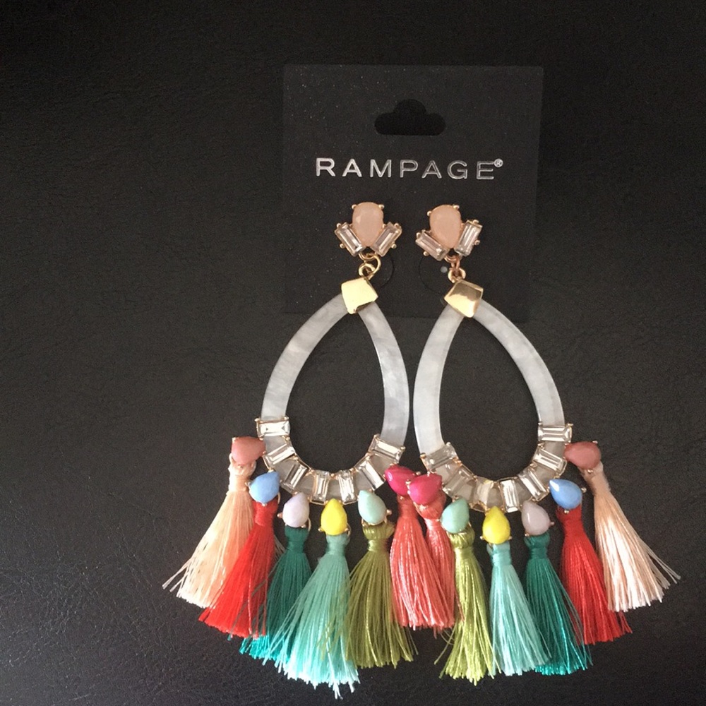 Stunning Rampage Multi Stones & Tassels Earring